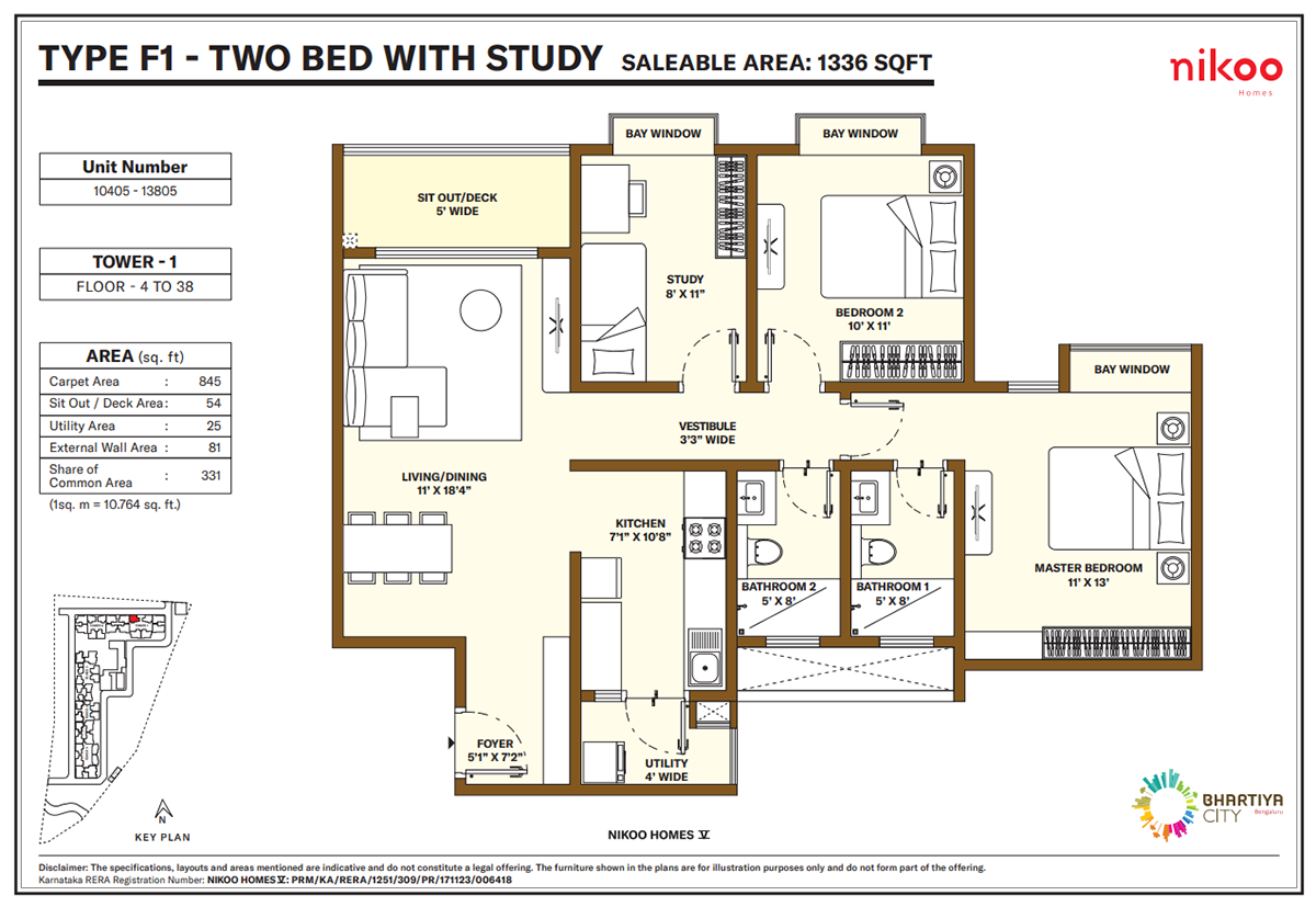 Modern 2.5 BHK Apartment in Nikoo Homes 5, Bhartiya City - Image 3