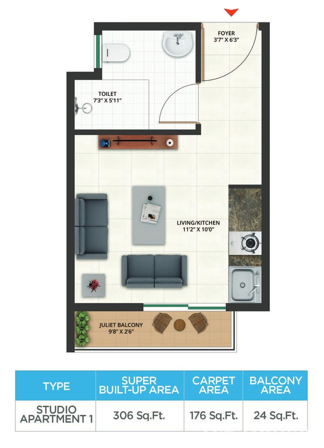 Brand New Studio Apartment in Sattva Aeropolis - Image 2