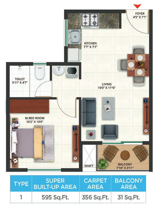 1 BHK Modern Home in Sattva Aeropolis - Image 4